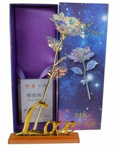 24K Gold Light Up Galaxy Rose