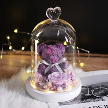 Load image into Gallery viewer, New Teddy Bear Rose Flowers In Glass for Valentine&#39;s Day Gifts