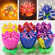 Load image into Gallery viewer, Rotating Lotus Cake Candle