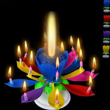 Load image into Gallery viewer, Rotating Lotus Cake Candle