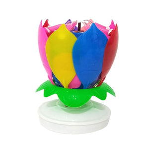 Rotating Lotus Cake Candle