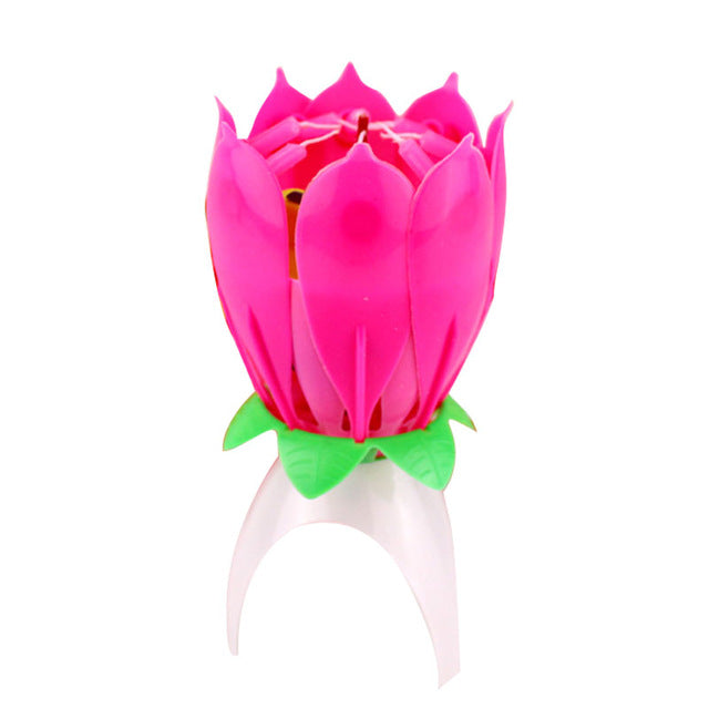 Rotating Lotus Cake Candle