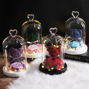 New Teddy Bear Rose Flowers In Glass for Valentine's Day Gifts