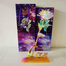 Load image into Gallery viewer, 24K Gold Light Up Galaxy Rose